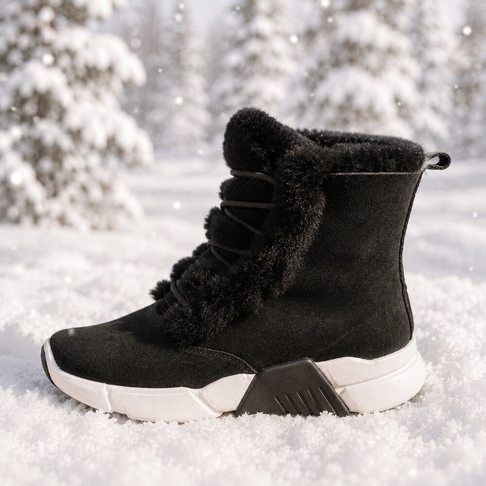 SKECHERS MARK NASON Faux Fur Lined Suede Boot Sneakers Women’s Size 6
